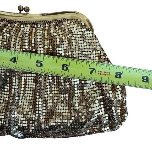 VTG Whiting & Davis Mesh Gold Purse Kiss Lock Mini Evening USA - Picture 4 of 12